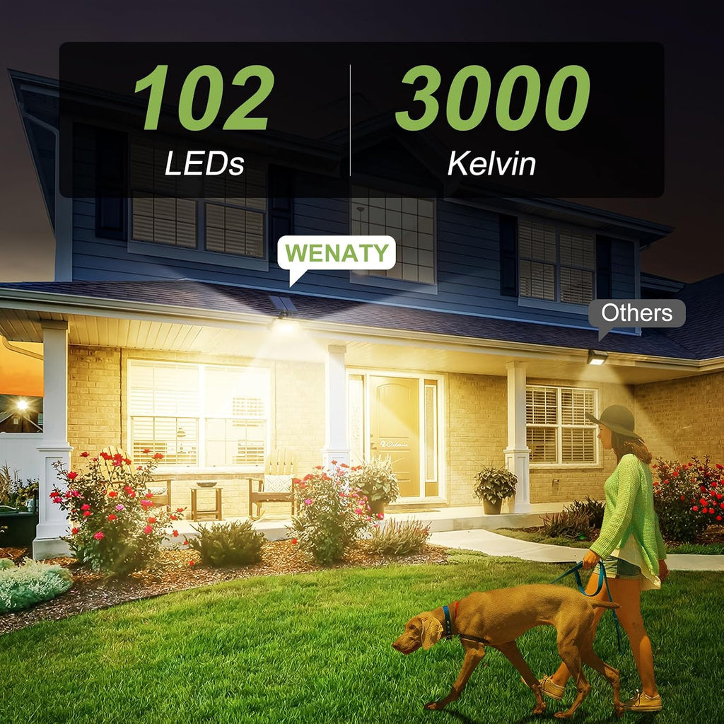 102 LED Solar Spot Lights Outdoor Waterproof IP65, Adjustable Landscape Spotlights, [8 Pack/4 Modes] Auto On/Off