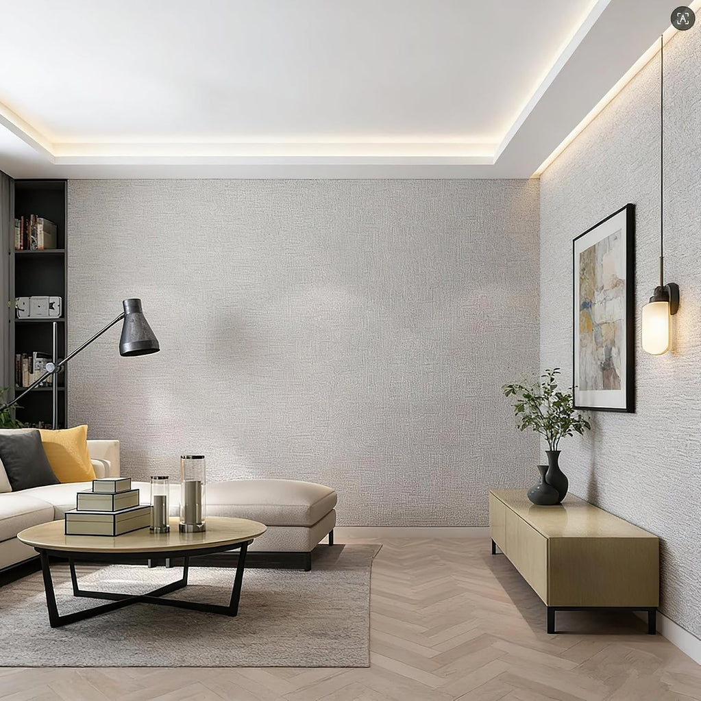 Grasscloth Peel and Stick Wallpaper Khaki Linen Textured Removable Self Adhesive 3D Contact Paper Modern Wallpaper