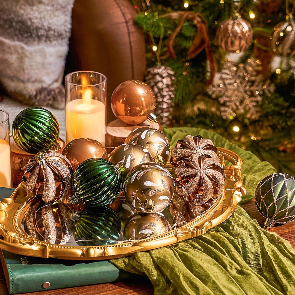 Christmas Balls Ornaments, Shatterproof Xmas Tree Decorations, Hanging Bulbs Baubles Set with String for Holiday - Set of 30