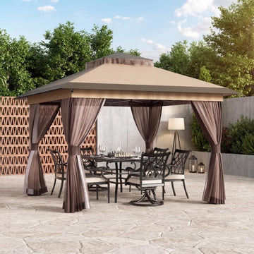 Pop Up Gazebo 11'x11' Canopy Tent, Outdoor Gazebo with Double Ventilated Roof