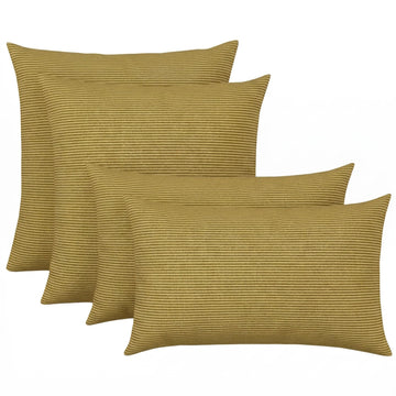 Lumbar & Square Pillows Set of 4 | 20" x 12" & 20" x 20" | Water and Fade-Resistant Performance Fabric | Outdoor