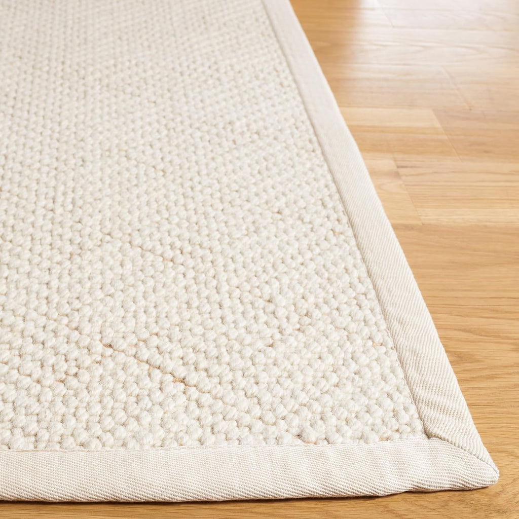 Area Rug 8x10 - Natural Fiber Collection - Large - Ivory, Handmade Wool & Jute, Ideal, Dining Space (NF487A)
