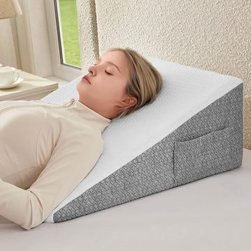 Wedge Pillow for Sleeping, 24 x 24 x 10 Inch Bed Wedge