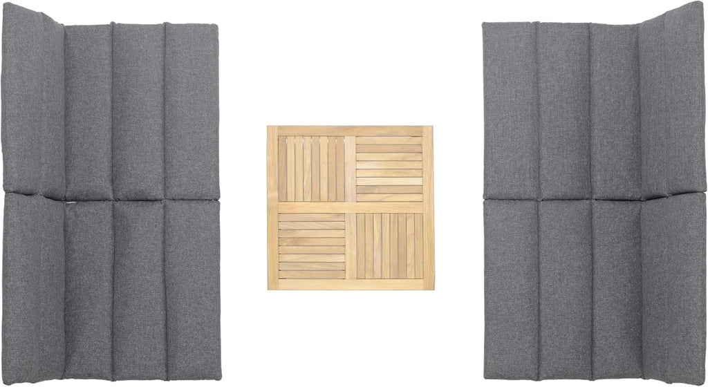 Certified Teak Wood| Durable and Ideal for Outdoors Grosseto 5-Piece Patio Sectional Set, Black
