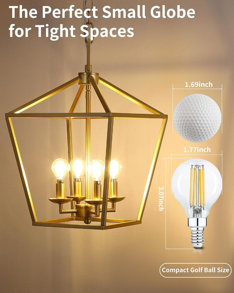 Round E12 Candelabra Bulbs G16.5 60W Equivalent, Dimmable LED Chandelier Light Bulb Soft White 2700K, Globe Lightbulb (6 Pack)