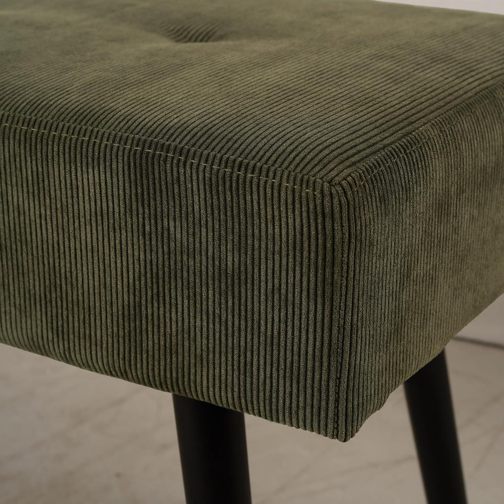 Entryway Bench - Green Bench , Modern Ottoman End of Bed, Corduroy Padded Benches , Foyer, Mudroom, Hallway - 39" L x