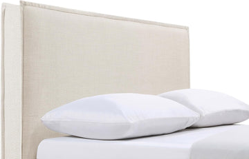 Home Furnishings - Izzy - Wood - Upholstered Panel Headboard with Flange Details, Foam Padding and Contemporary Style