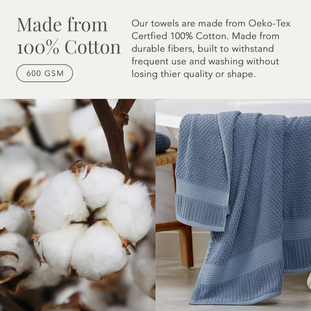 100% Cotton 2-Pack Oversized Bath Towel Set | Flint | Quick-Dry | Two Oversized 35" x 70" Bath Towels / Bath Sheets |