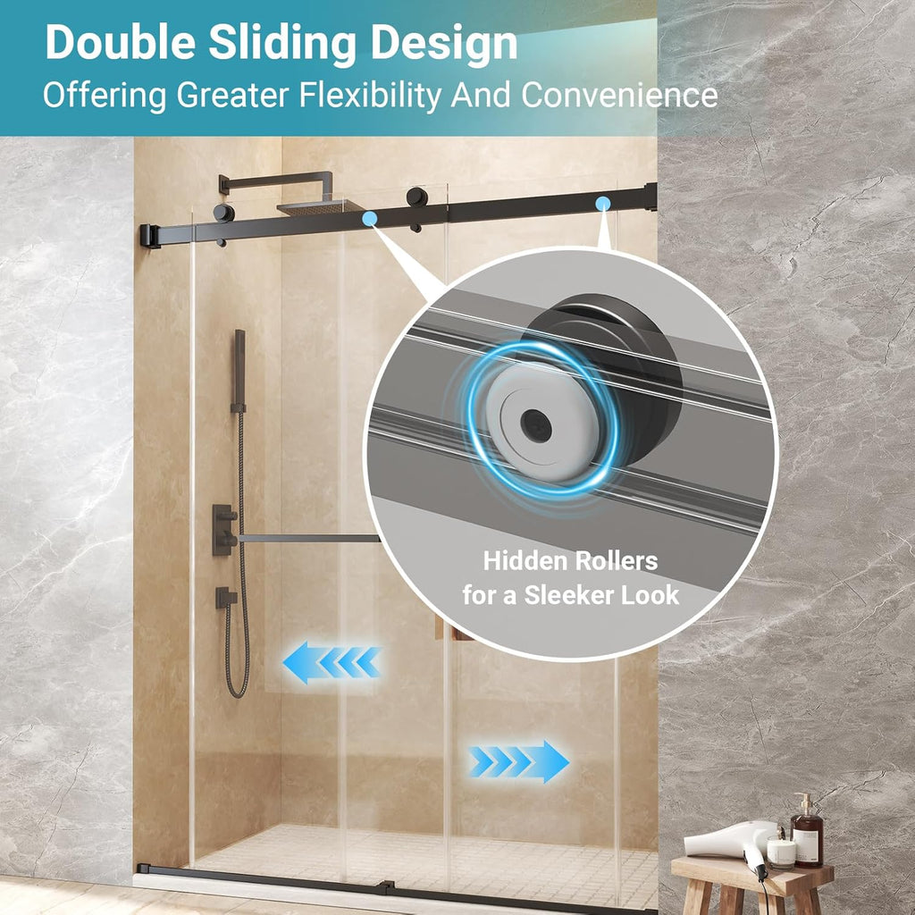 44"-48" W x 76" H Double Sliding Shower Door