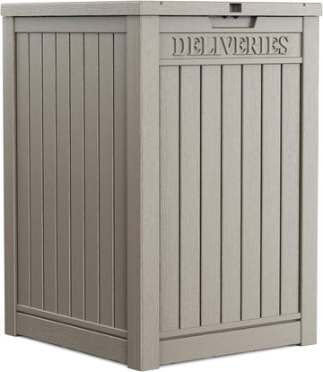 Package Delivery Box 55 Gallon with Lockable Secure,Outdoor Package Drop Container Waterproof Patio and Curbside(Grey)
