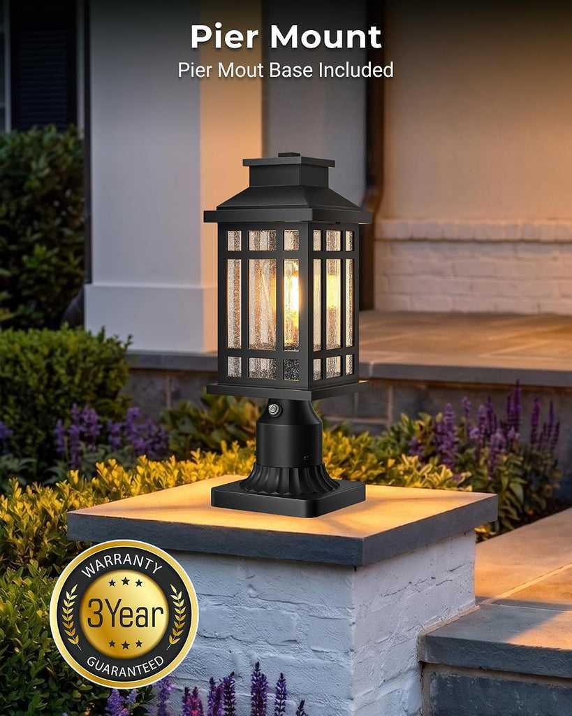 Dusk to Dawn Outdoor Post Lights, Aluminum Hard-Wired Outdoor Lamp Post