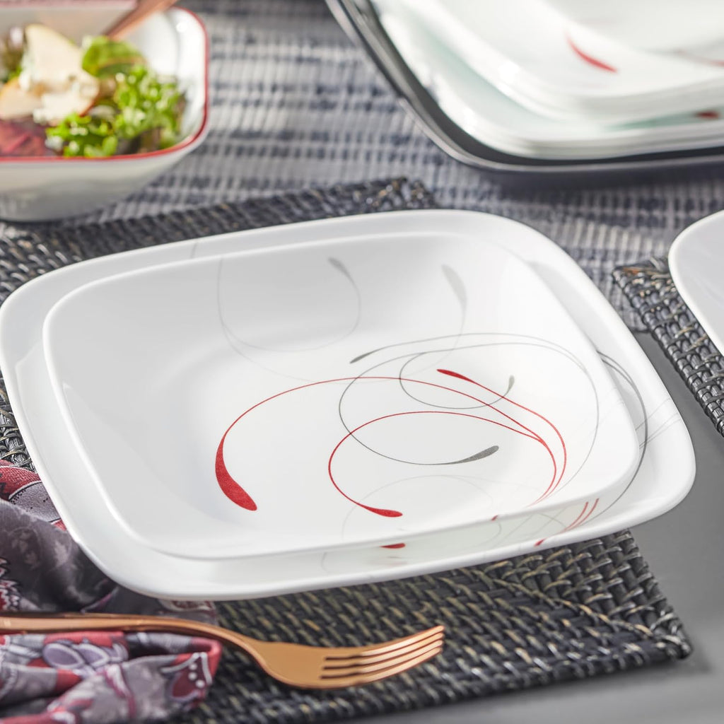 Vitrelle 18-Piece Service for 6 Dinnerware Set Triple Layer Glass and Chip Resistant