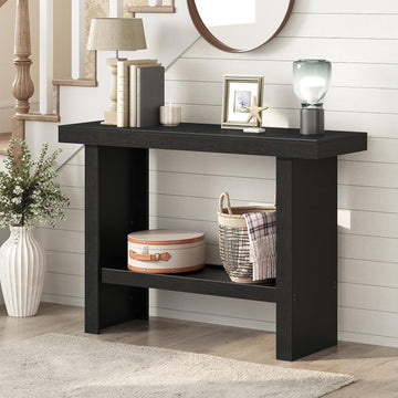 Console Table, 39.4'' Black Rectangular Entryway Table, Modern Console Table with Storage, Sofa Tables , Foyer