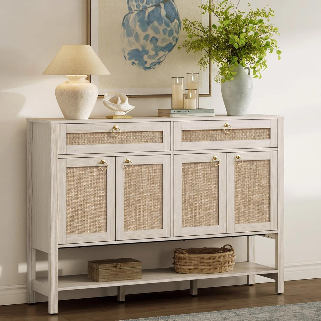 Rattan Sideboard Buffet Cabinet with Storage