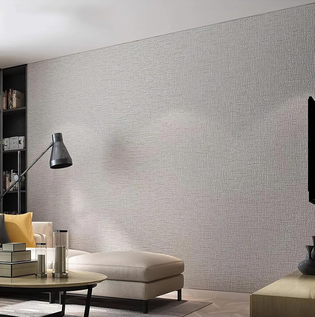 Grasscloth Peel and Stick Wallpaper Khaki Linen Textured Removable Self Adhesive 3D Contact Paper Modern Wallpaper