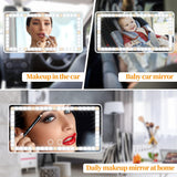 Car Sun Visor Vanity Mirror with Lights, Rechargeable Car Makeup Mirror Accessories, Birthday Gifts for Women Girl, 3