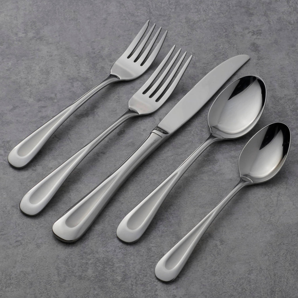 Satin Sand Dune 45-Piece 18/0 Silverware Set for 8, Flatware