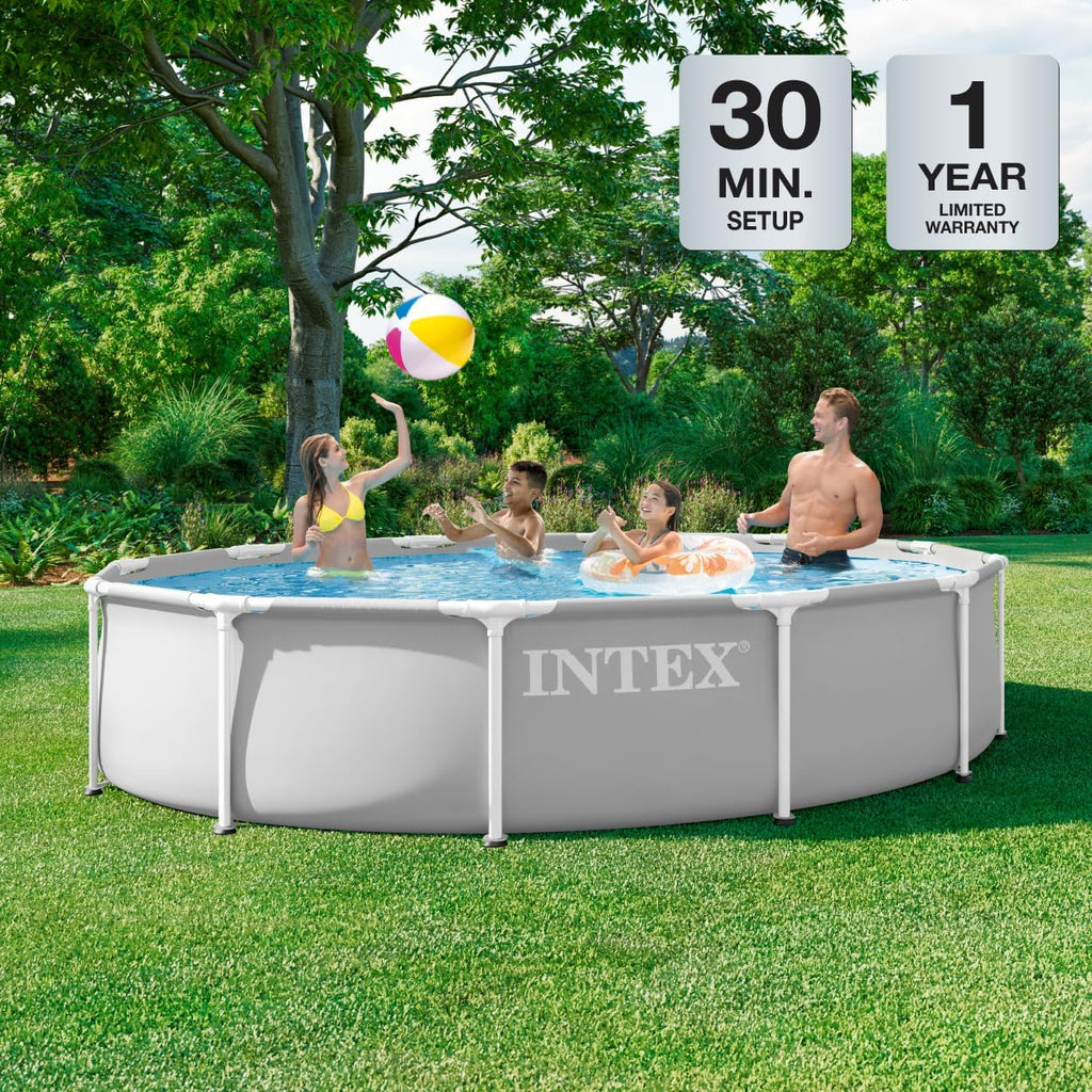 26710EP 12Ft X 30In Prism Frame Premium Above Ground Swimming Pool, SuperTough Puncture Resistant, Rust Resistant