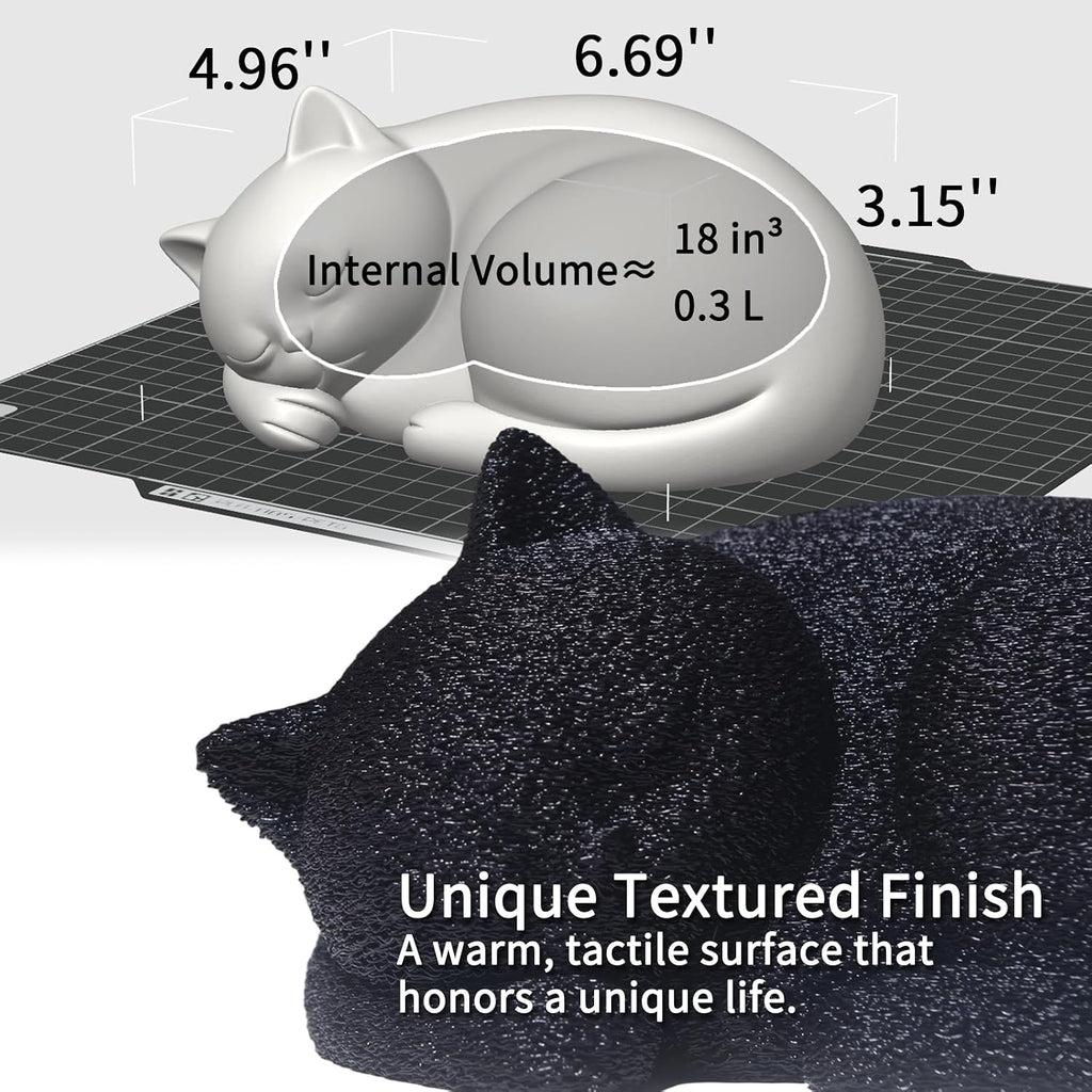Black Cat Urn for Ashes Minimal Pet Memorial Keepsake