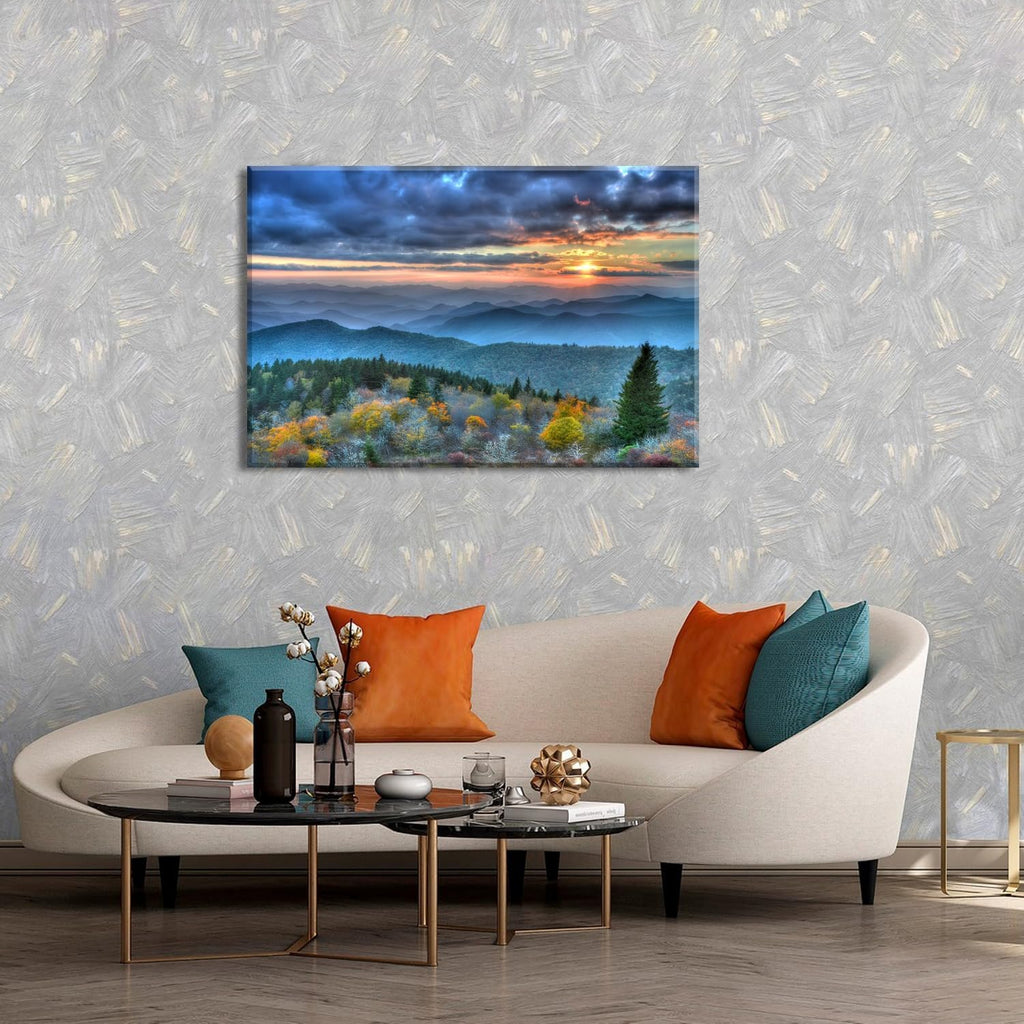 Large Smoky Mountain Wall Art Blue Ridge Mountains Wall Decor Appalachians National Park Posters Nature Sunset Forest