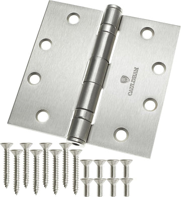 (3 Pack) Commercial-Grade 4-1/2" Full Mortise Ball-Bearing Door Hinges - Satin Nickel