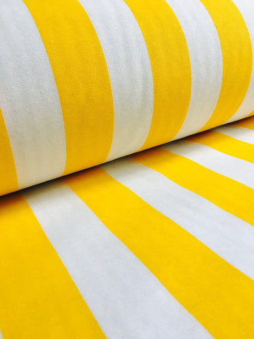 Yellow White Striped Fabric - Sofia Stripes Curtain Upholstery Material 280Cm Wide