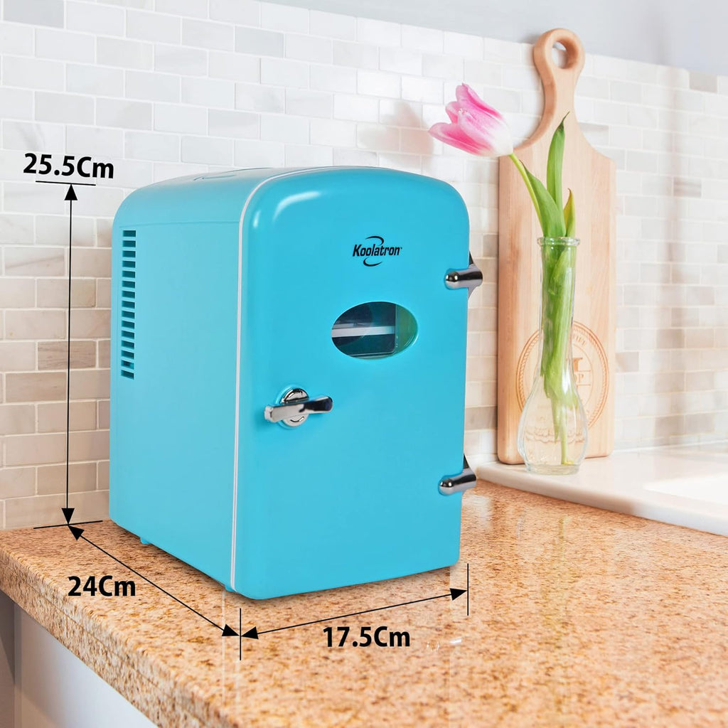 Retro Mini Fridge 4 Liter Green Portable Refrigerator for Bedroom Office Dorm Skincare Table Top Beverage Cooler