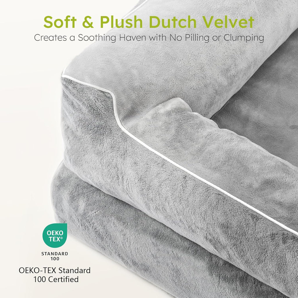 Extra Large Dog Bed, Orthopedic Dog Bed with Cooling Gel Memory Foam