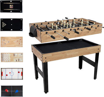 10-in-1 Game Table - Combination Multi-Game Table with Billiards, Push Hockey, Foosball, Ping Pong, Chess