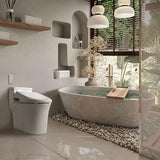 Electric Elongated Bidet Toilet Seat with Heated Seat, Warm Air Dryer, Temperature-Controlled Wash, Remote Control