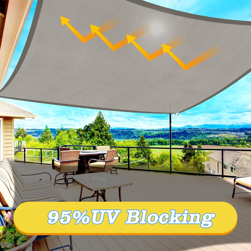 Sun Shade Sail,UV Protection Beach Shade Canopy Wind Sail | Heavy Duty,Tear and Rust Resistant Patio sail Shade for