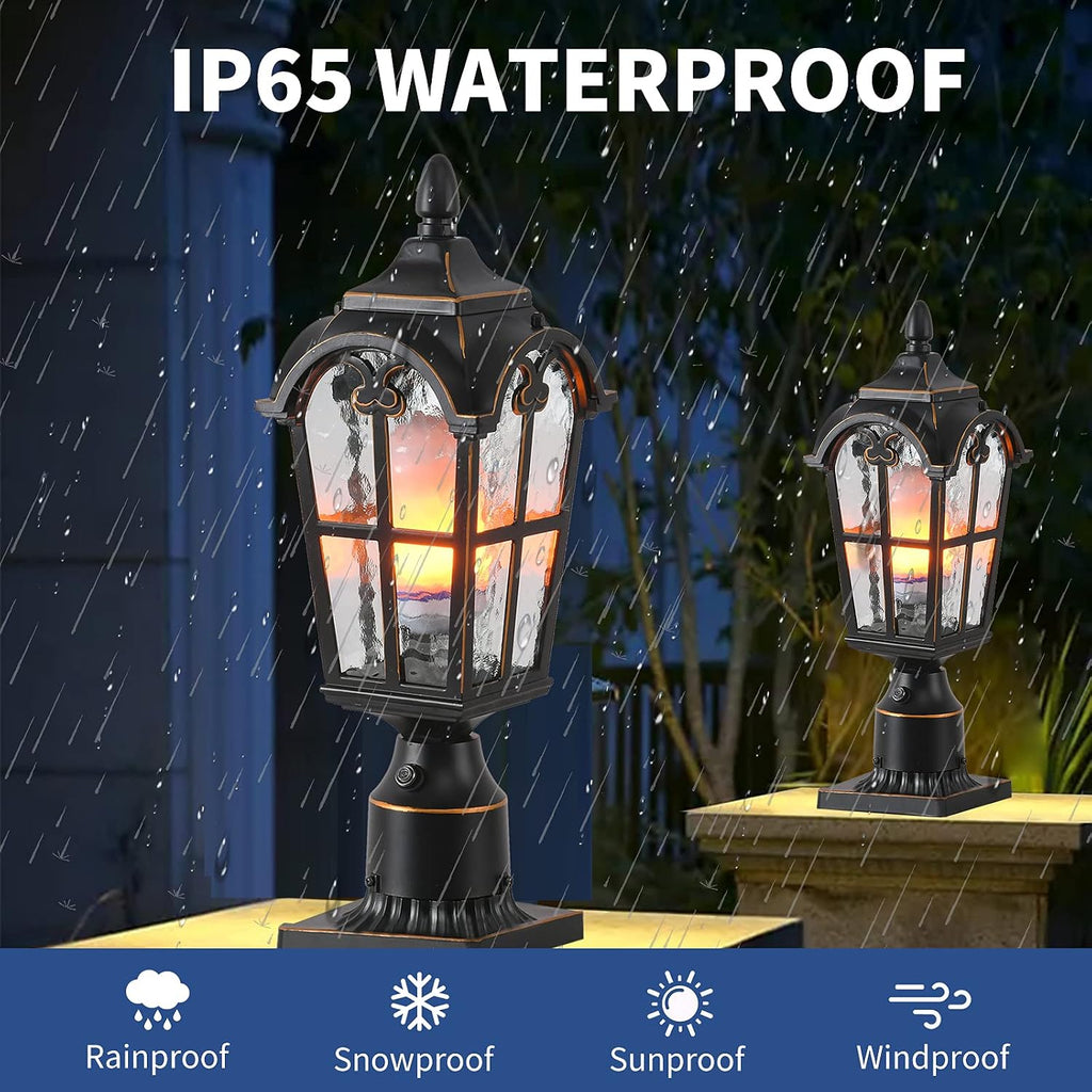 Dusk to Dawn Outdoor Lamp Post Lights Waterproof Exterior Pole Lantern Lighting Fixtures with 3-Inch Pier Mount Base