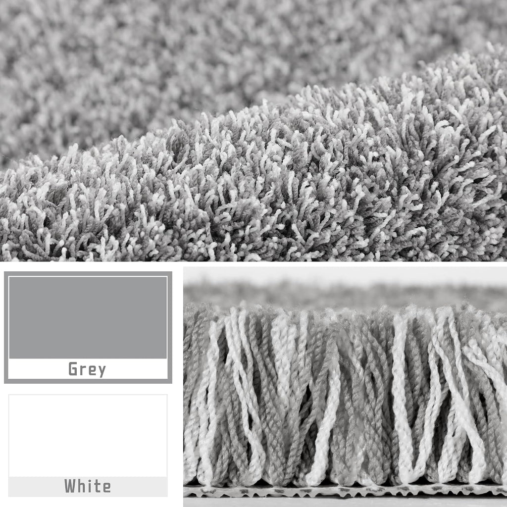 Bathroom Rug Set 2 Piece, Soft Absorbent Microfiber Bath Mat Set, Non Slip Machine Washable Dry, Plush Shaggy Shower