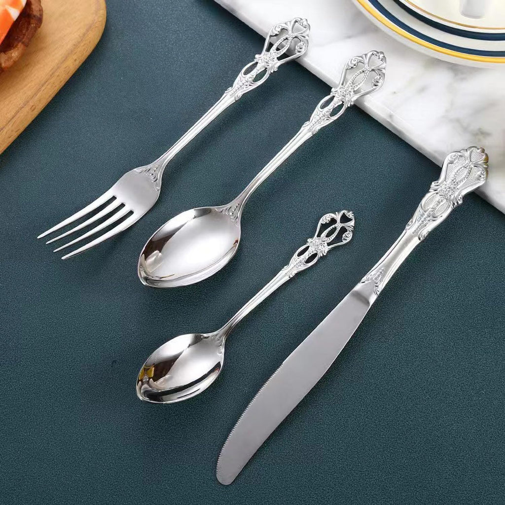 Silverware Set for 2, 10 Pieces Stainless Steel Flatware Set, Cutlery Tableware Set, Kitchen Utensils Set Include