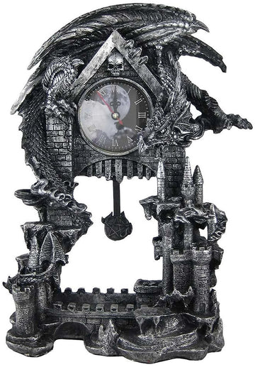 Dragon Vintage Pendulum Clock | Victorian Halloween Decor | Witchy Decor Gothic Home Decorative Desk Accessories