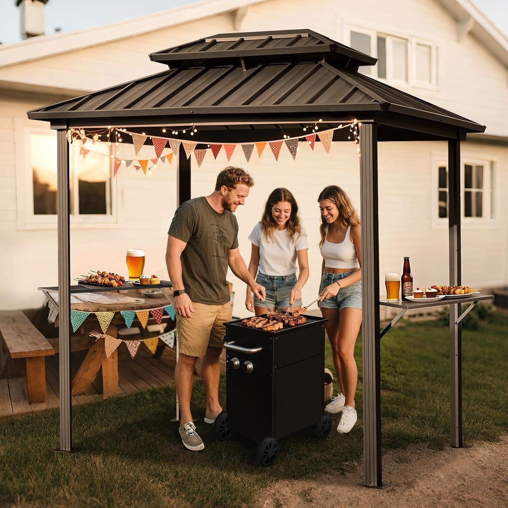 8' x 6' Grill Gazebo with Double Galvanized Steel Roof
