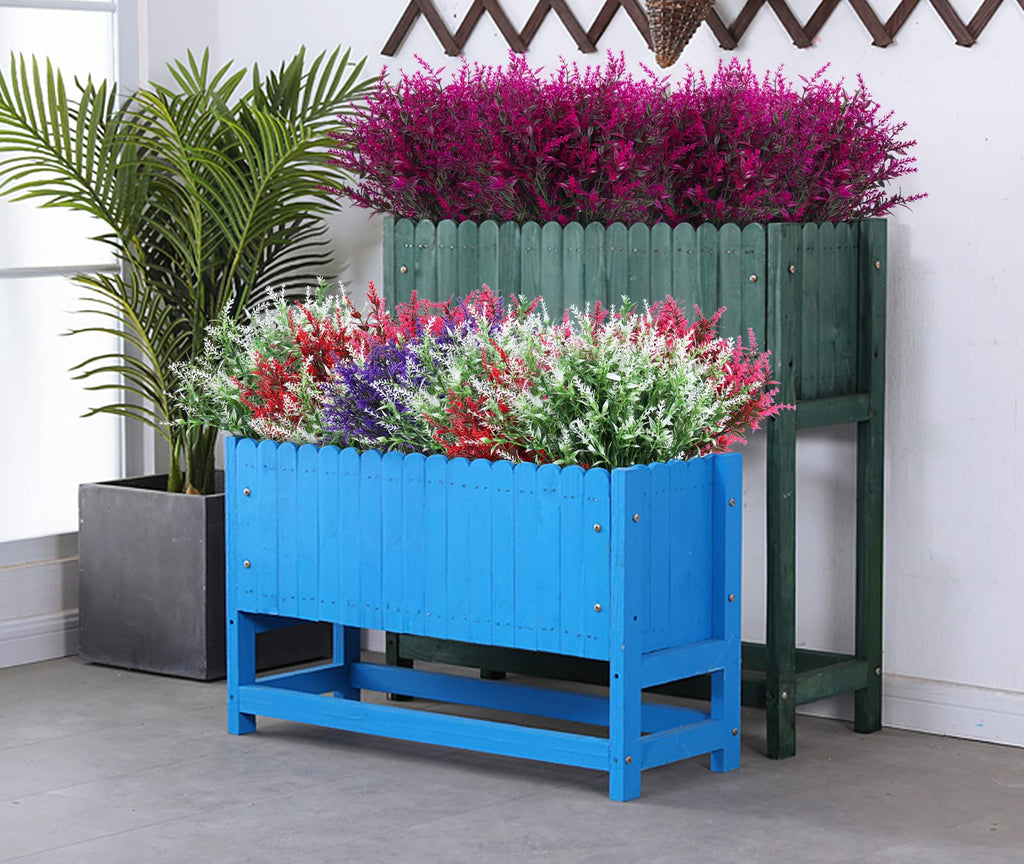 Outdoor Artificial Plant UV Resistant Flower Fake Stems Plants 12Pc