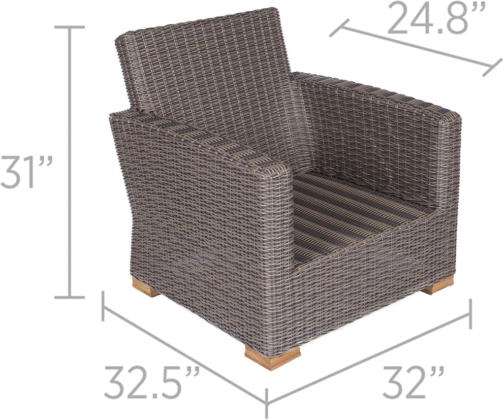 Sanibel Club Teak Chair, Off-White
