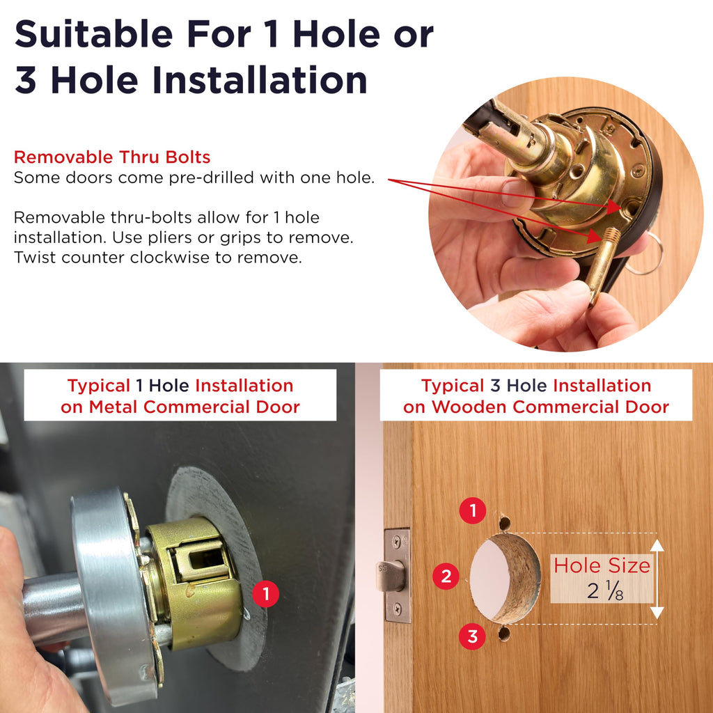 Commercial Door Handle Black - Grade 2 Lockset - Door Lever Schools Offices Industrial UL CUL & ADA - ANSI A156.2