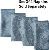 Barcelona Damask Fabric Tablecloth, 60 x 84 Inch Rectangle, Blue - No Iron, Soil Resistant Table Cov