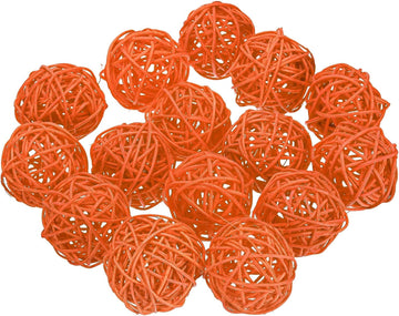 Wicker Rattan Balls, 2inch Wood Decorative Balls Vase Fillers for Centerpiece Bowl Orbs Fillers Tree Wedding - Set of 15