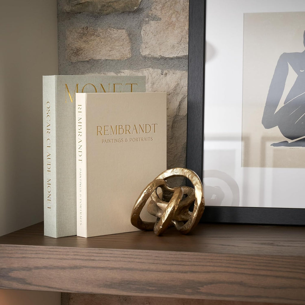 Set of 2 Beautiful Decorative Linen Books - Aesthetic Faux/Fake Books for Modern Home Decoration on Coffee Table