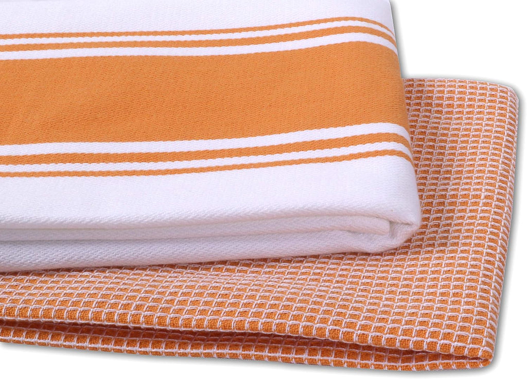 Kitchen Towels - Set of 4 Highly Absorbent, Ultra Soft Waffle Weave Tea Towel with Hanging Loop - 20x28 Inch Quick