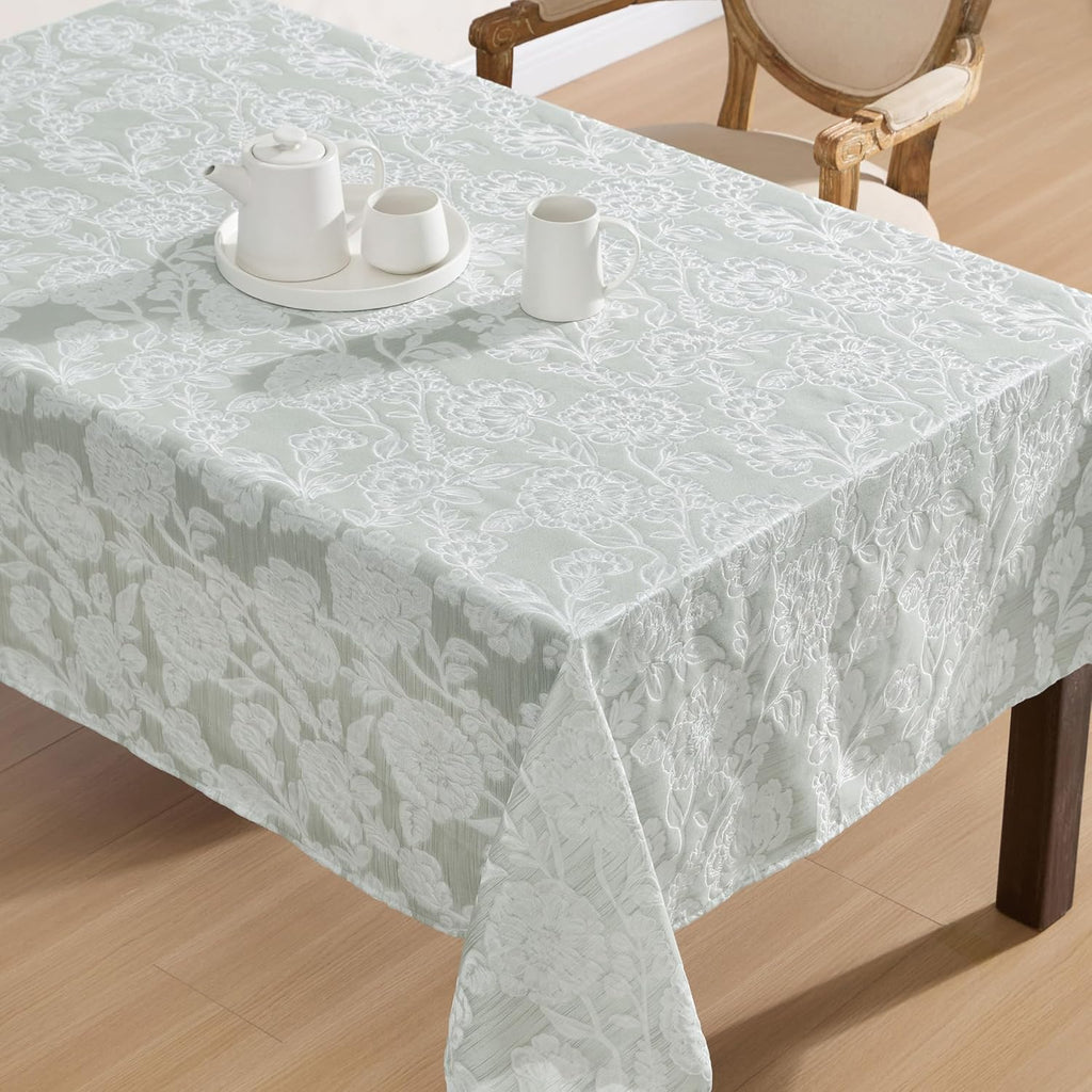 Annaleigh Tablecloth Jacquard Fabric, Wrinkle Resistant for Dining, Holiday, Party, Wedding or Banqu