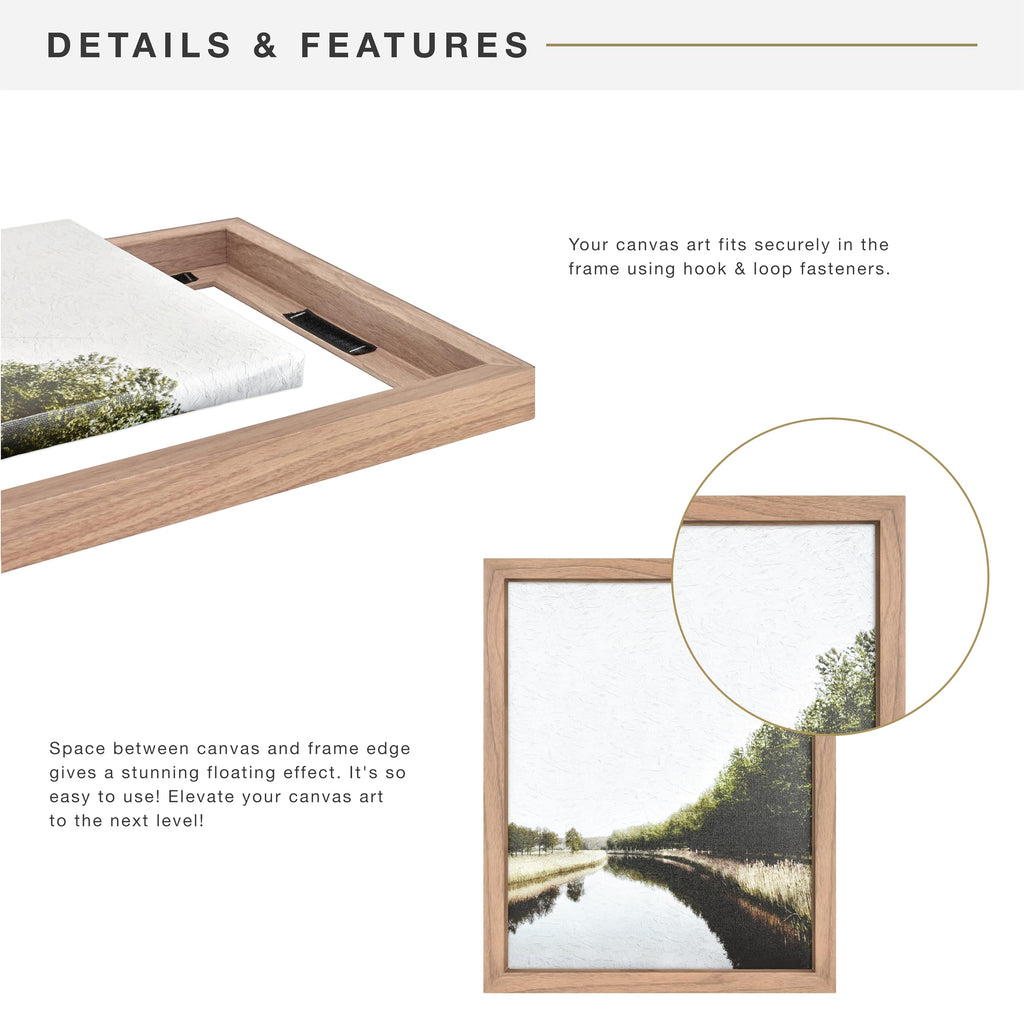 Canvas Float Frame, 16x20, Walnut Woodgrain