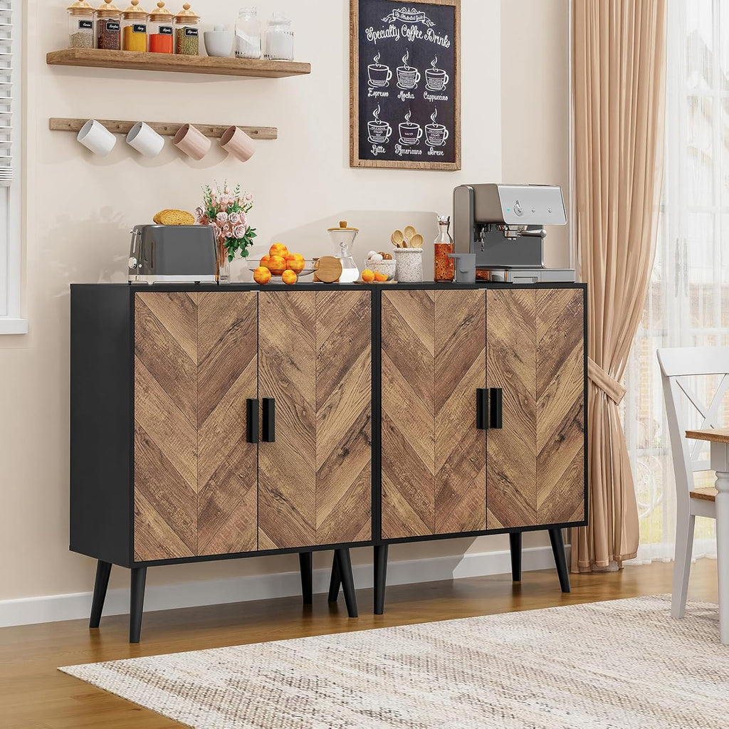 Storage Cabinet with 2 Shelves & Doors, Sideboard Buffet Cabinet with Storage, Entryway Cabinets