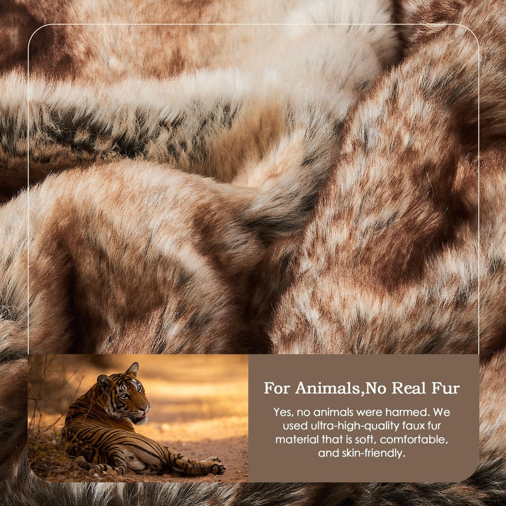 Plush Faux Fur Throw Blanket,Luxury Thick Fluffy Blankets for Couch, Bed, Sofa,Warm Fuzzy Cozy Decorative Blankets as