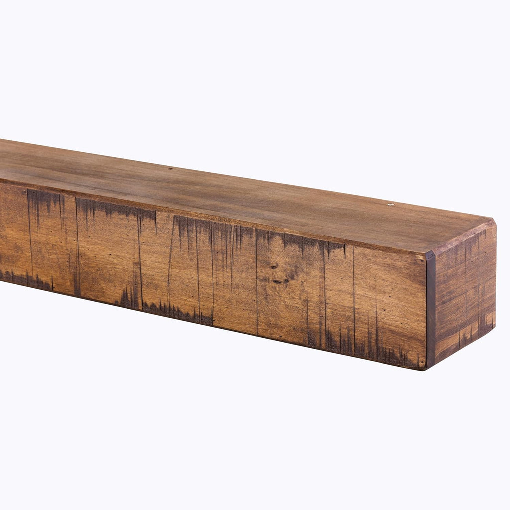 Rustic Mantel Shelf, Aged Oak, 48"