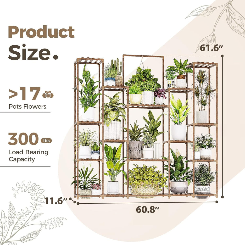Plant Shelf Indoor Hanging Plant Stand Outdoor Large Plant Shelves Tall Flower Holder wooden plant stand for Multiple