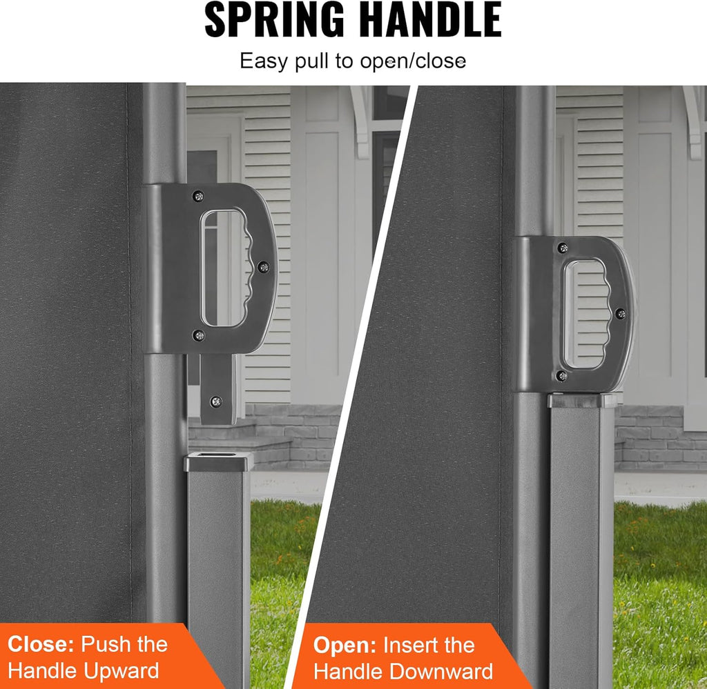 Retractable Side Awning, 79 x 236 in Outdoor Folding Privacy Screen, Waterproof & UV-Resistant Patio Privacy Screen
